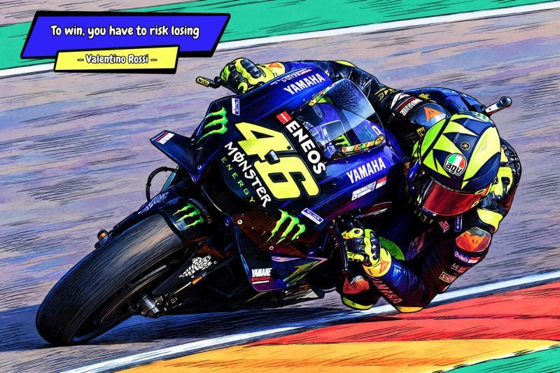 Valentino Rossi — Comic Strip Canvas