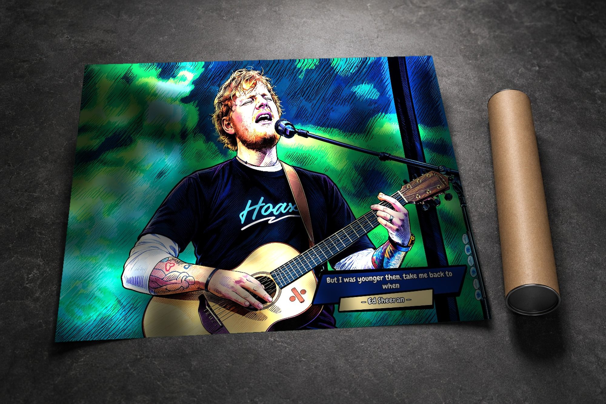 Ed Sheeran lifestyle mockup — Comic Strip Canvas