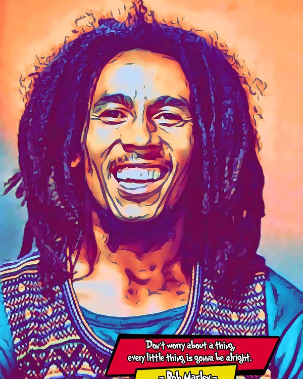 Bob Marley — Comic Strip Canvas
