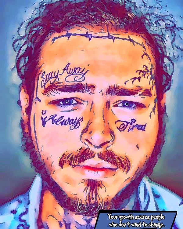 Post Malone — Comic Strip Canvas