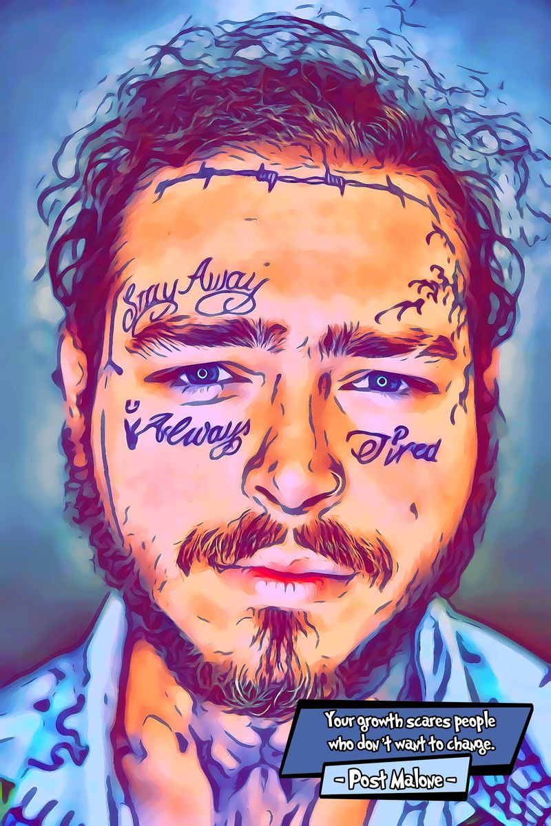 Post Malone — Comic Strip Canvas