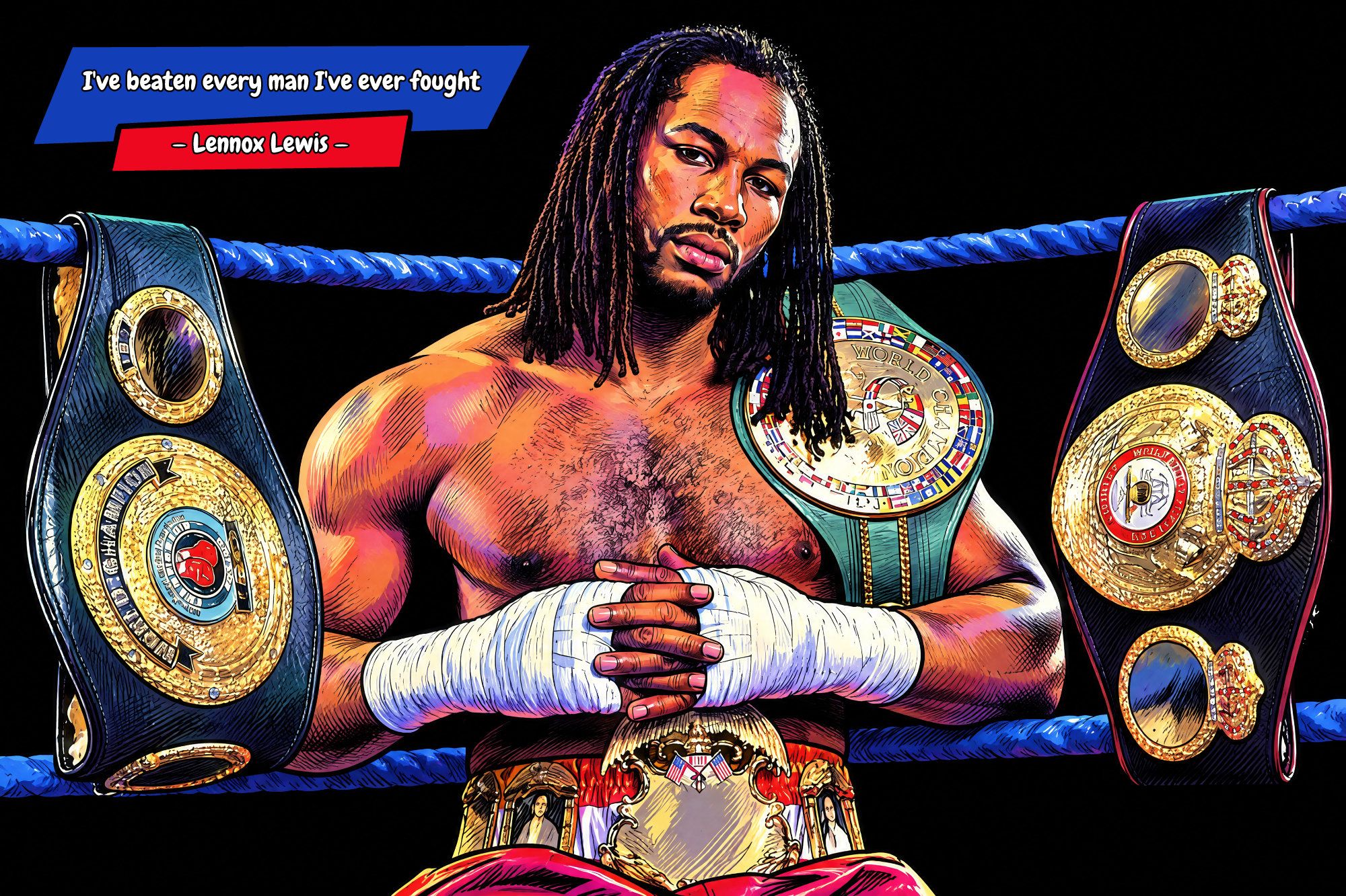 Lennox Lewis — Comic Strip Canvas