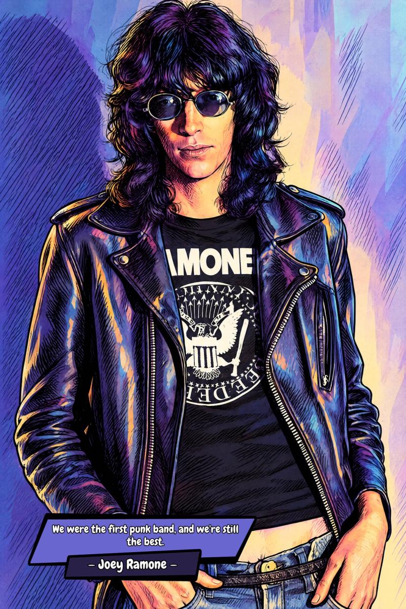 Joey Ramone — Comic Strip Canvas