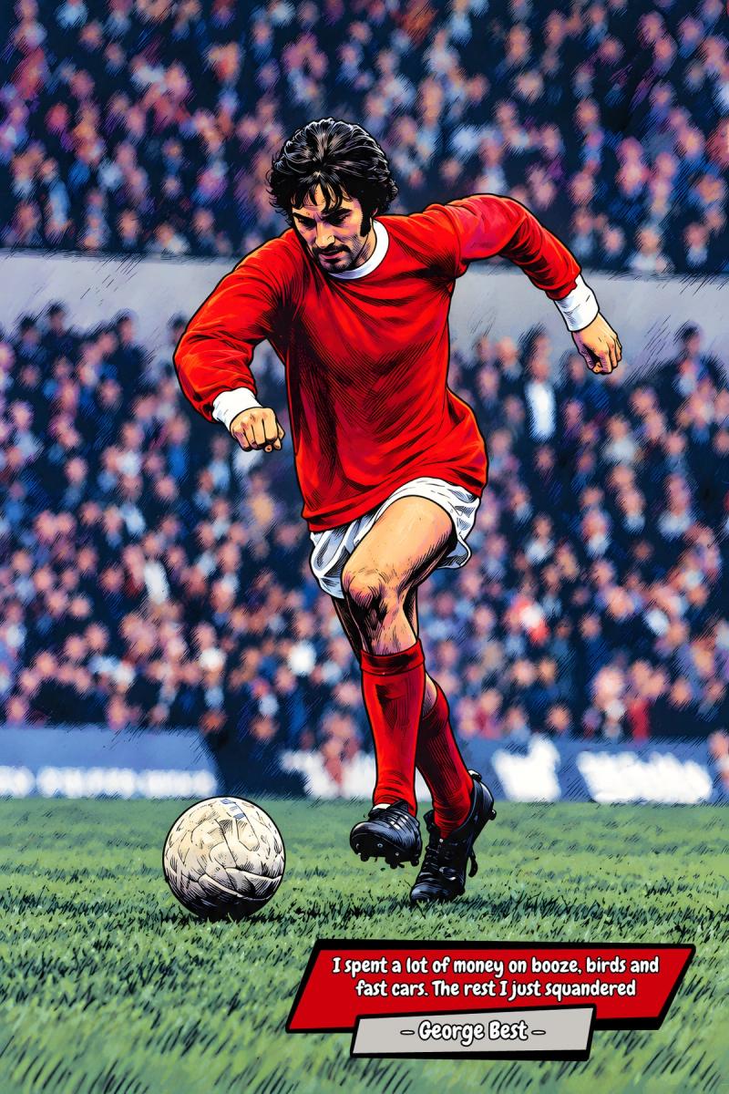 George Best — Comic Strip Canvas