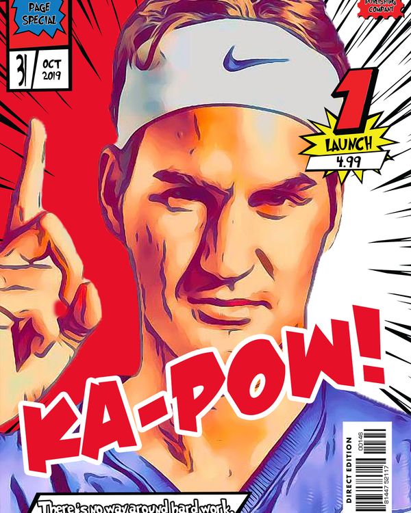 Roger Federer — Comic Strip Canvas