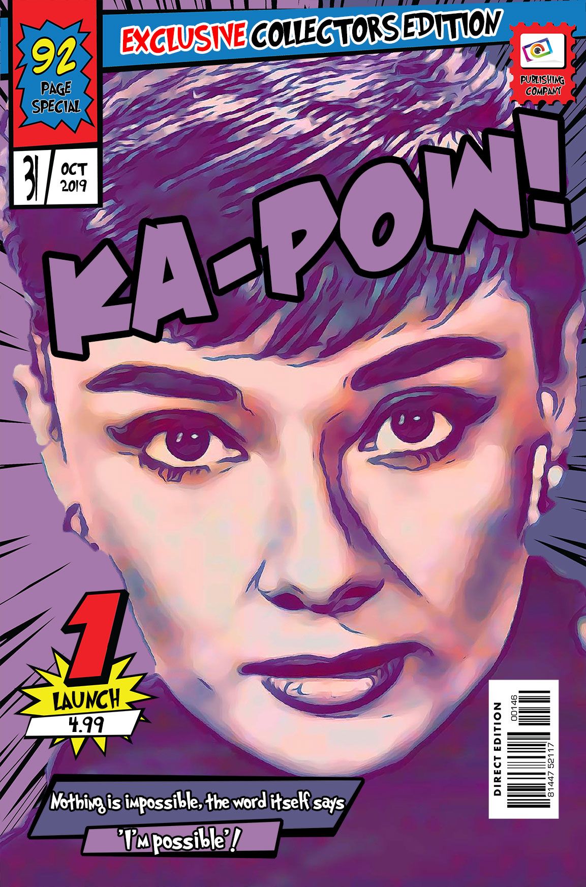 Audrey Hepburn — Comic Strip Canvas