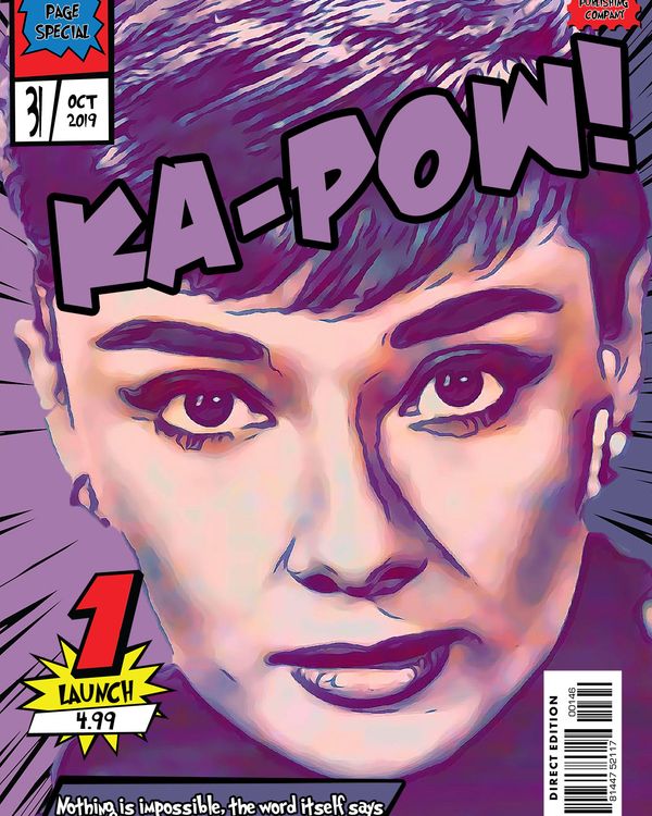 Audrey Hepburn — Comic Strip Canvas