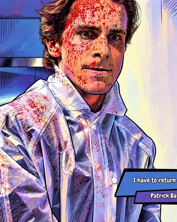 Patrick Bateman — Comic Strip Canvas