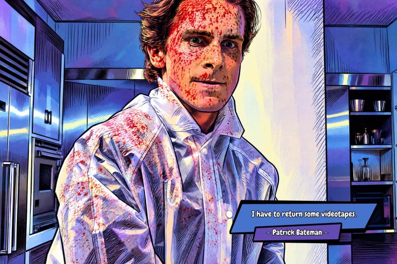 Patrick Bateman — Comic Strip Canvas