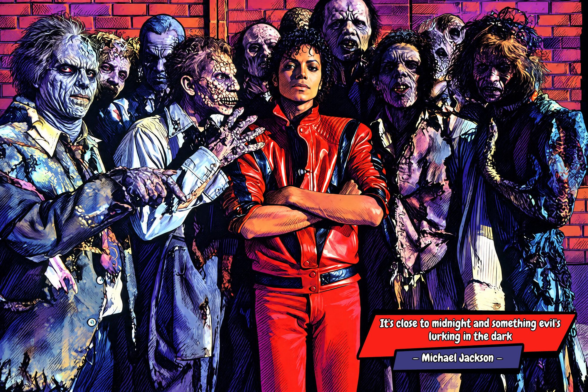 Michael Jackson — Comic Strip Canvas