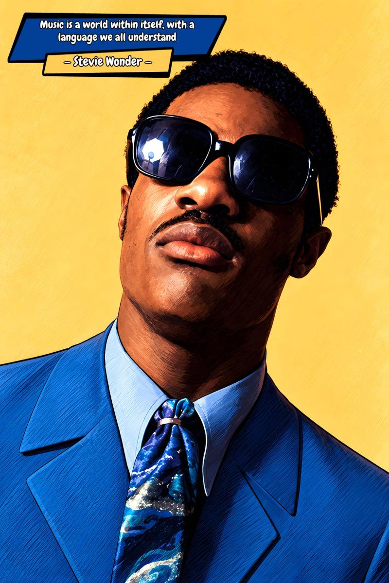 Stevie Wonder — Comic Strip Canvas