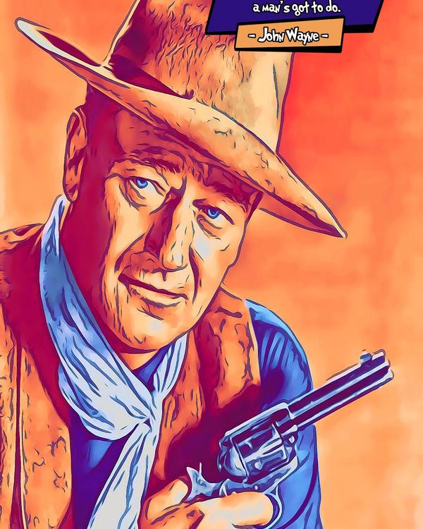 John Wayne — Comic Strip Canvas
