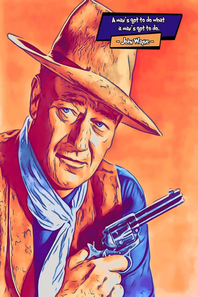 John Wayne — Comic Strip Canvas