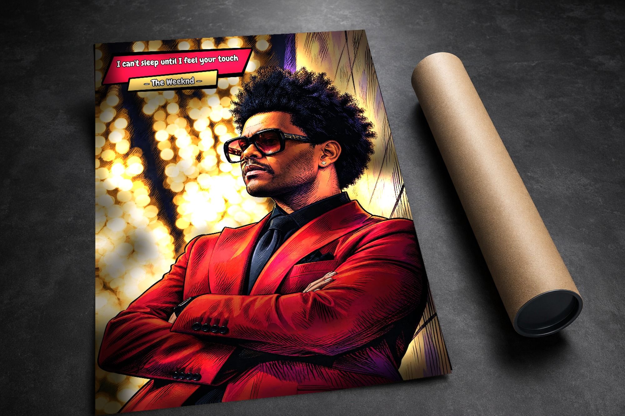 The Weeknd lifestyle mockup — Comic Strip Canvas