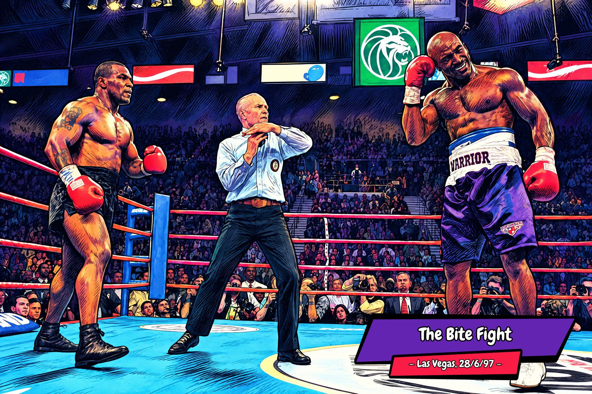 Tyson vs Holyfield — Comic Strip Canvas