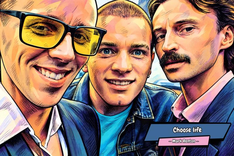 Trainspotting — Comic Strip Canvas