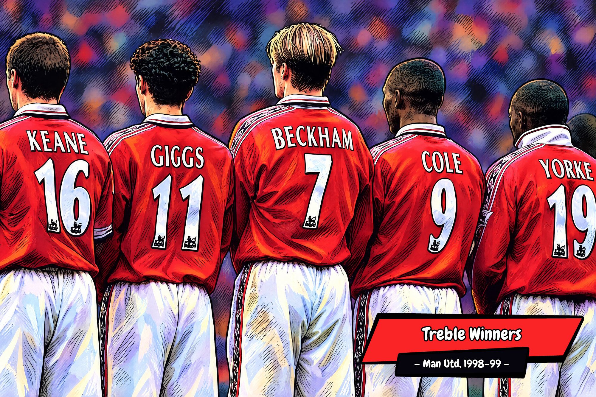 Man Utd 1998-99 — Comic Strip Canvas