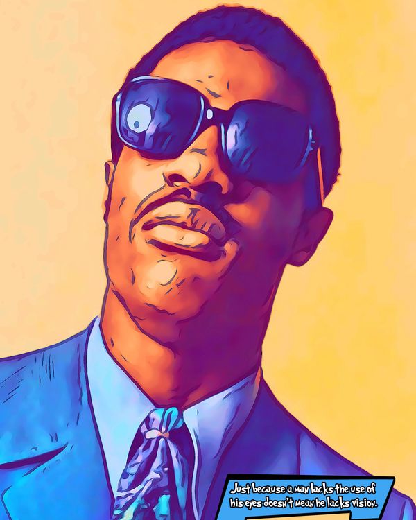 Stevie Wonder — Comic Strip Canvas