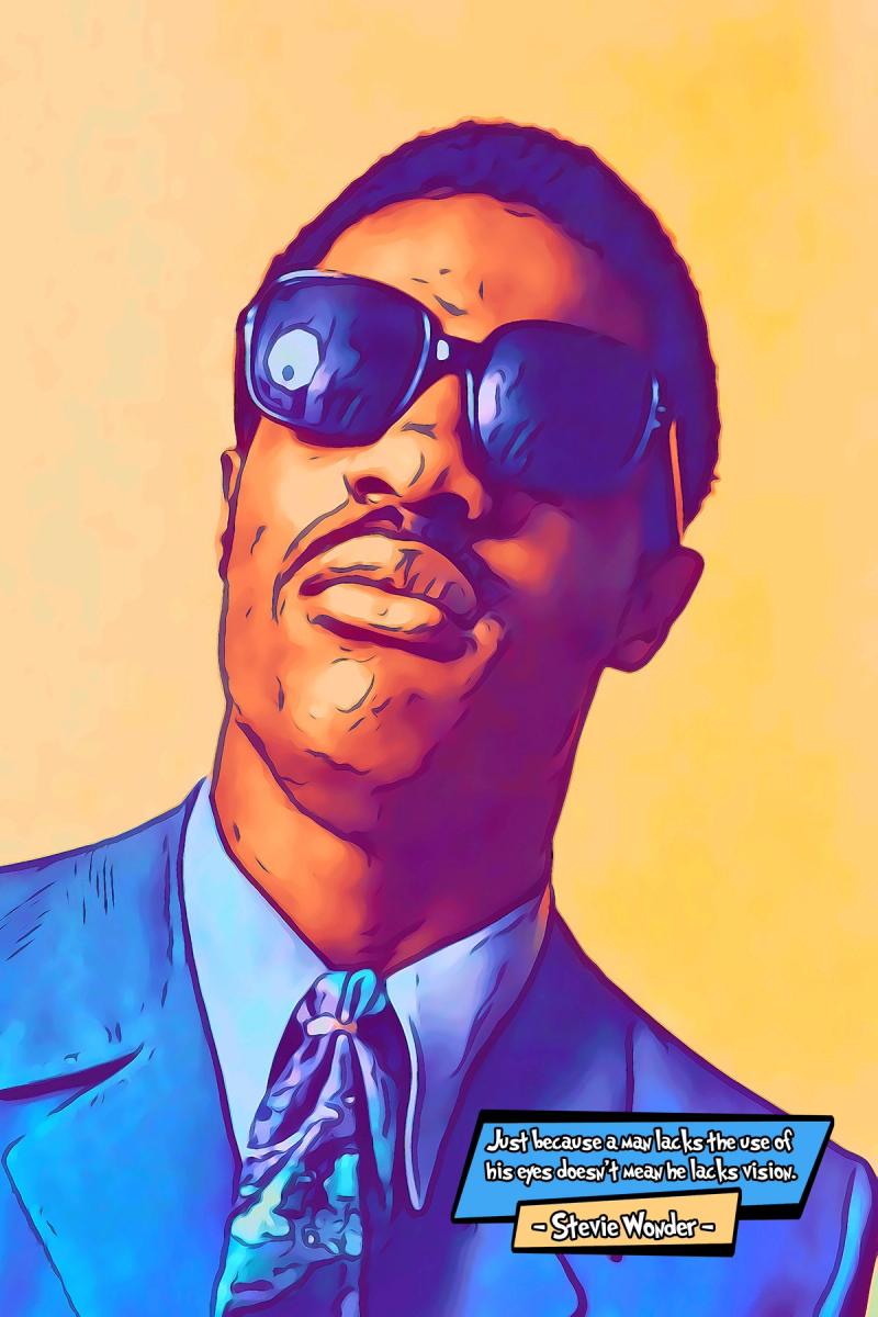 Stevie Wonder — Comic Strip Canvas