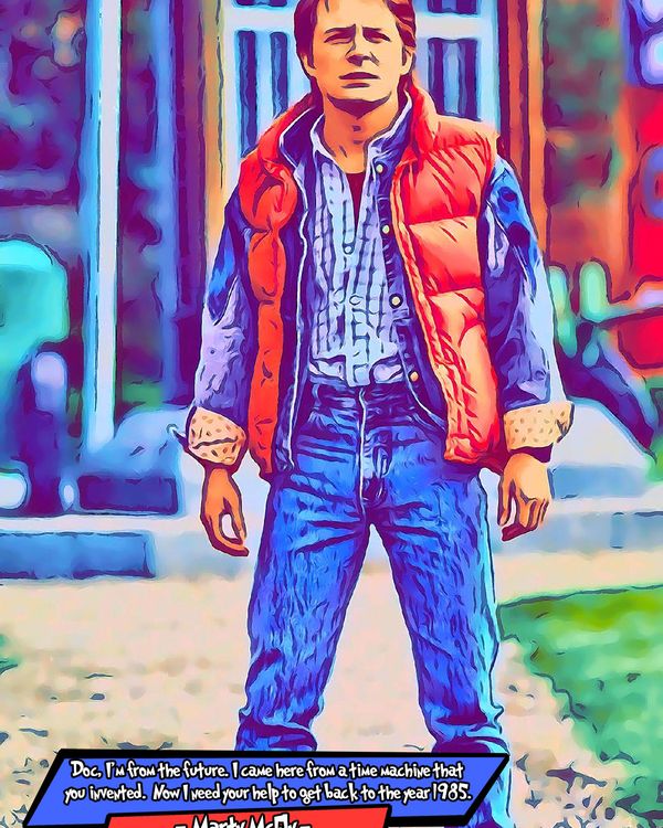 Marty McFly — Comic Strip Canvas