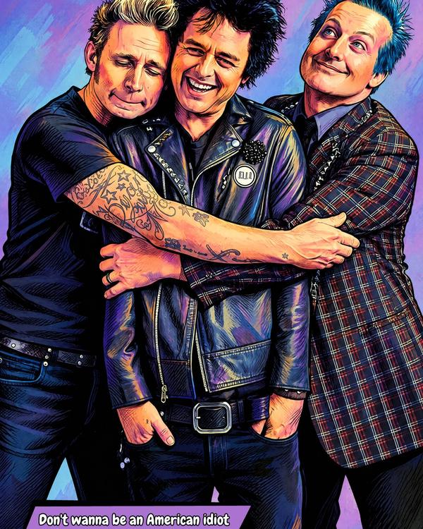 Green Day — Comic Strip Canvas