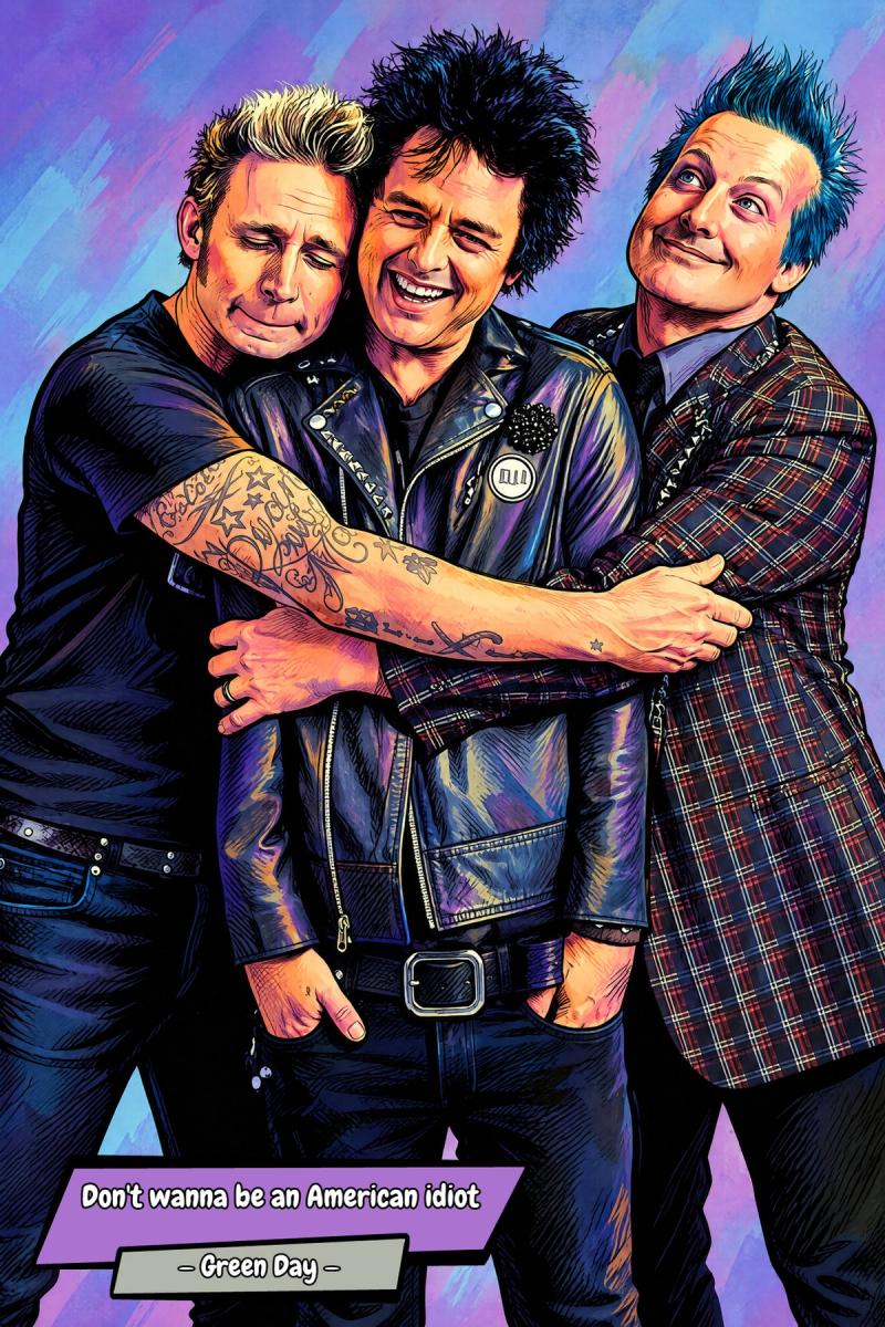 Green Day — Comic Strip Canvas