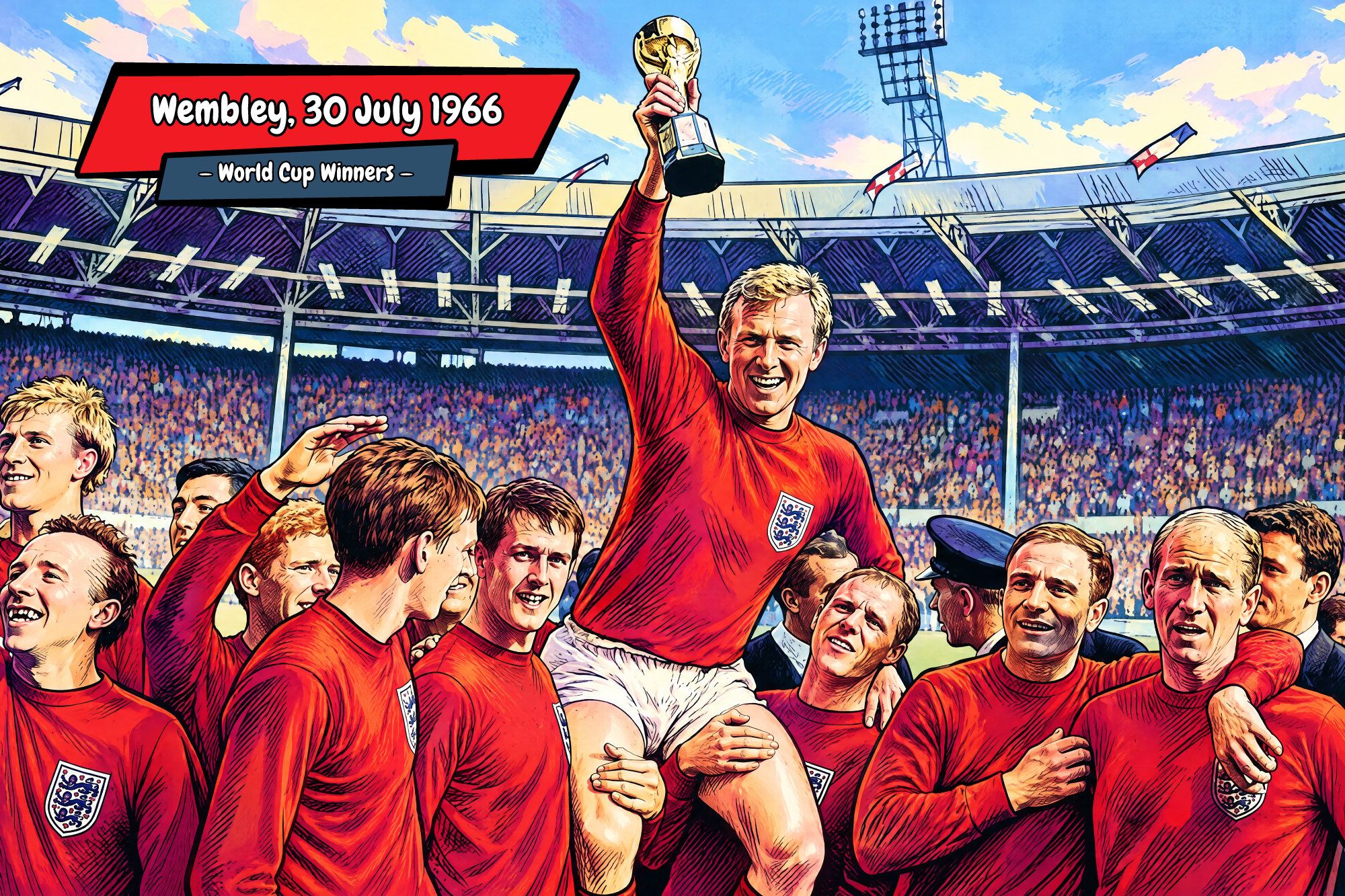 England World Cup 1966 — Comic Strip Canvas