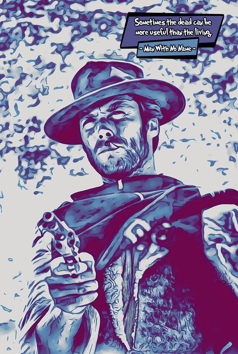 Man With No Name — Comic Strip Canvas