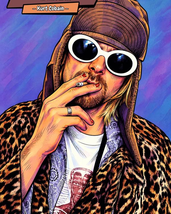 Kurt Cobain — Comic Strip Canvas