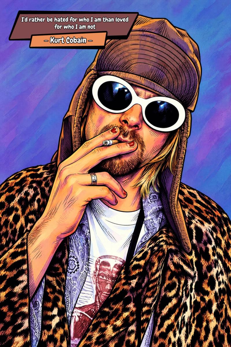 Kurt Cobain — Comic Strip Canvas