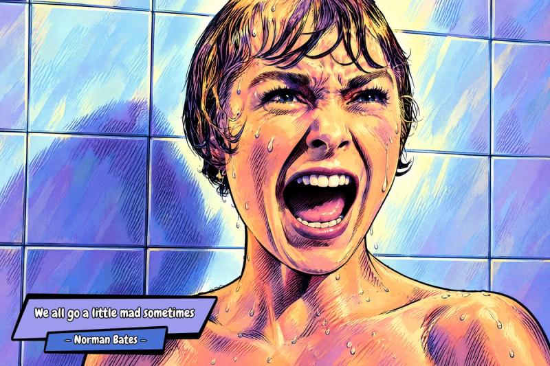 Psycho — Comic Strip Canvas
