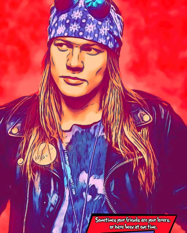 Axl Rose — Comic Strip Canvas