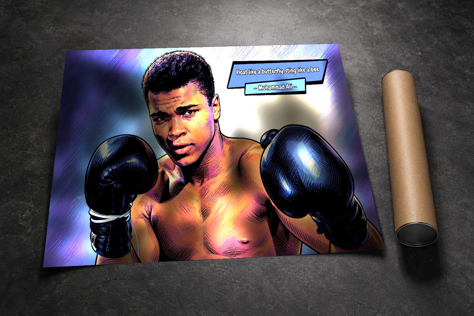 Muhammad Ali lifestyle mockup — Comic Strip Canvas