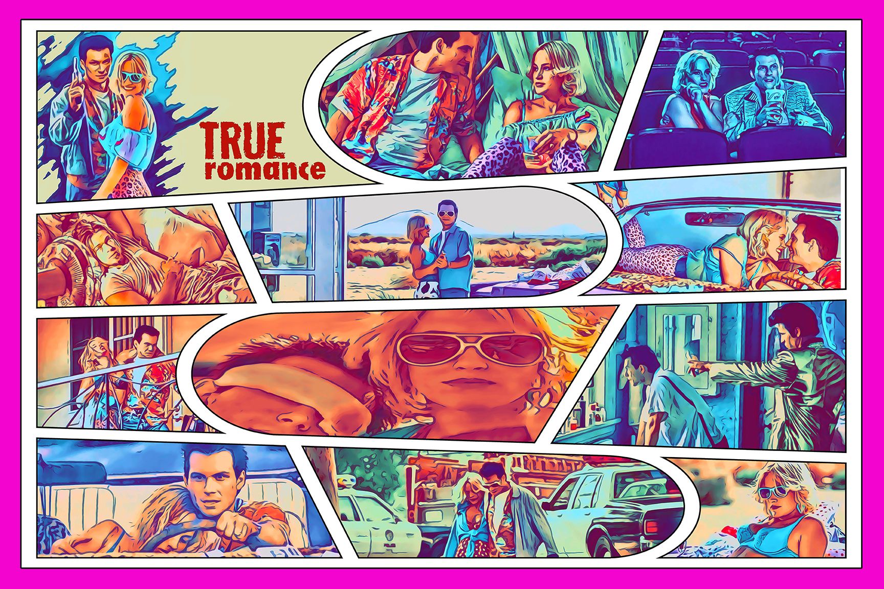 True Romance — Comic Strip Canvas
