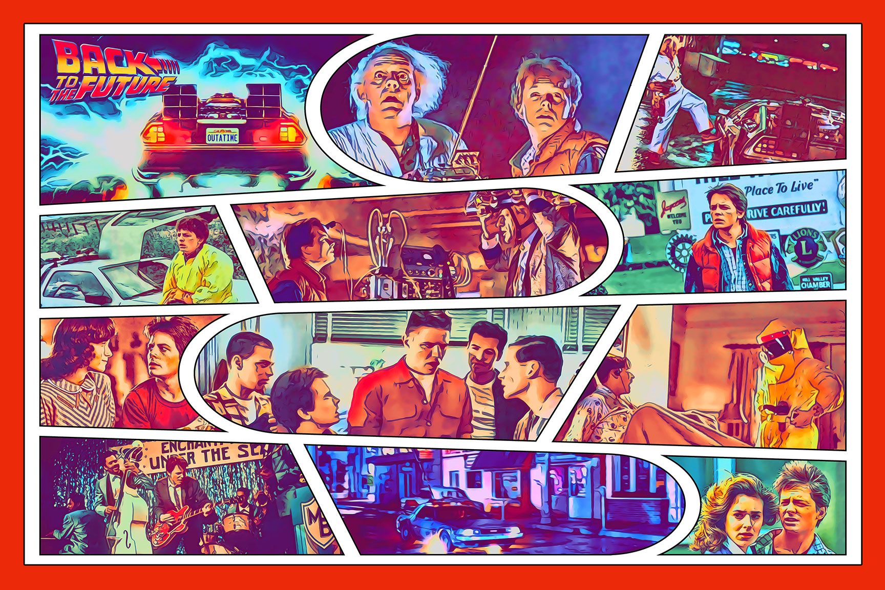 Back To The Future — Comic Strip Canvas