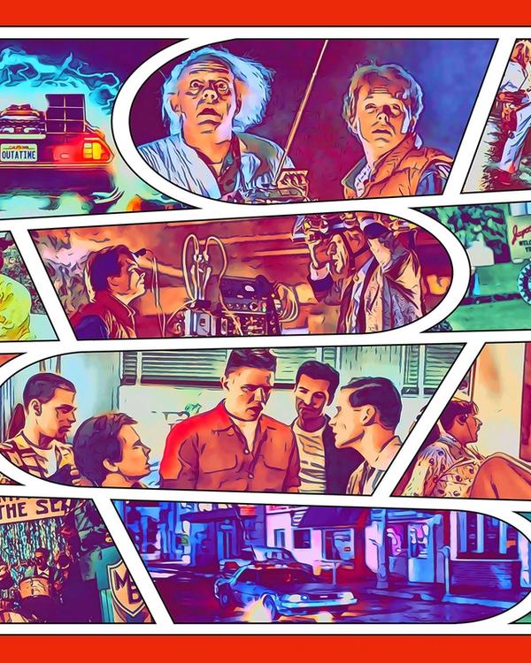 Back To The Future — Comic Strip Canvas