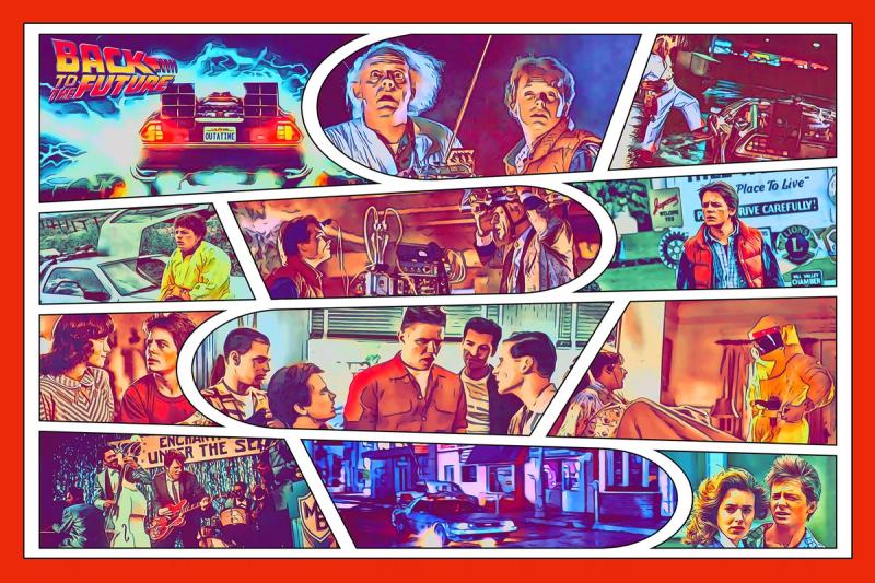 Back To The Future — Comic Strip Canvas