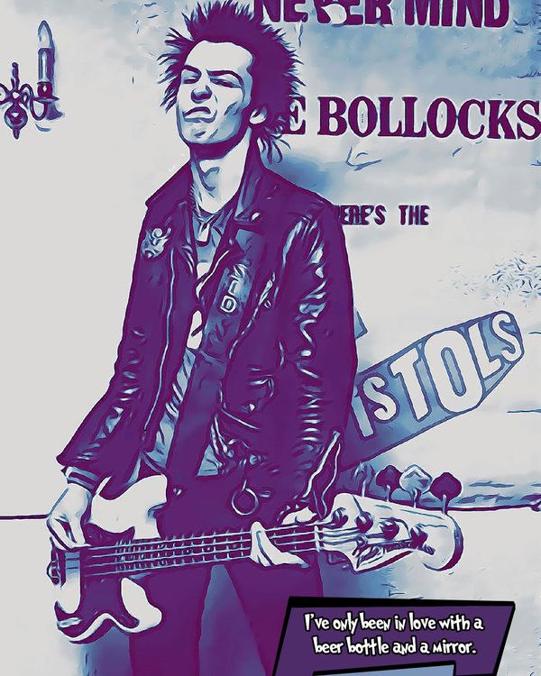 Sid Vicious — Comic Strip Canvas