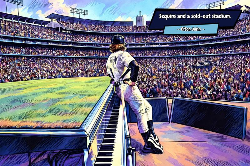 Elton John — Comic Strip Canvas