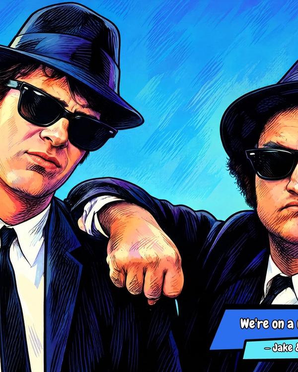 The Blues Brothers — Comic Strip Canvas