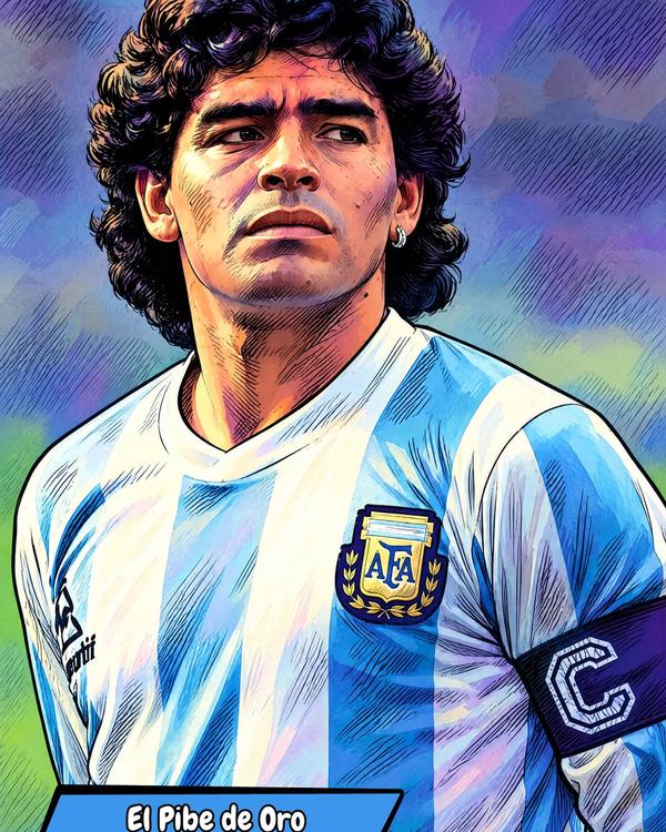 Diego Maradona — Comic Strip Canvas
