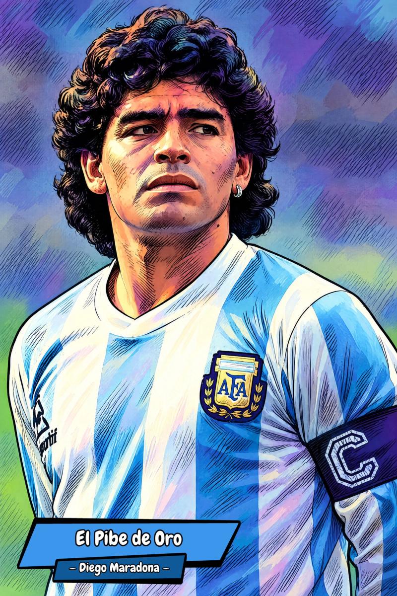 Diego Maradona — Comic Strip Canvas