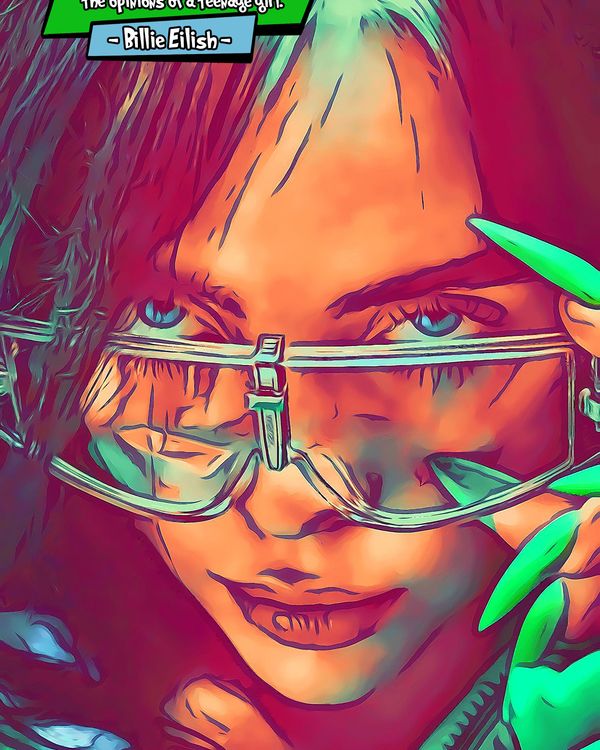 Billie Eilish — Comic Strip Canvas