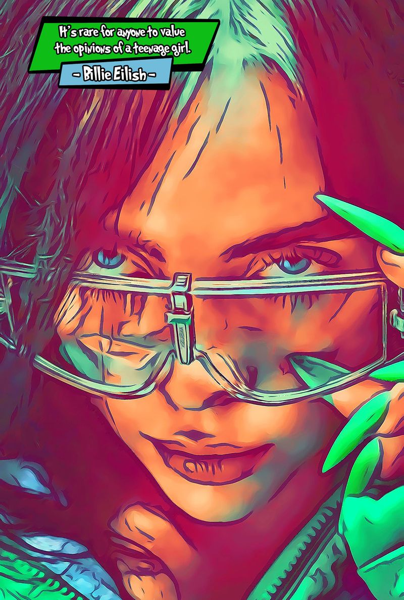Billie Eilish — Comic Strip Canvas