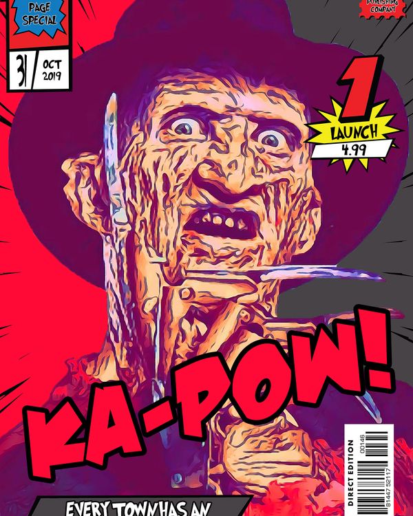 Freddy Krueger — Comic Strip Canvas