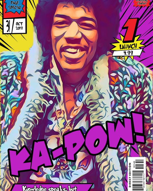 Jimi Hendrix — Comic Strip Canvas