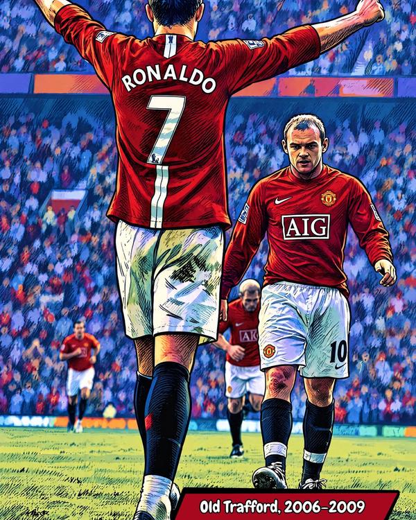 Rooney And Ronaldo — Comic Strip Canvas