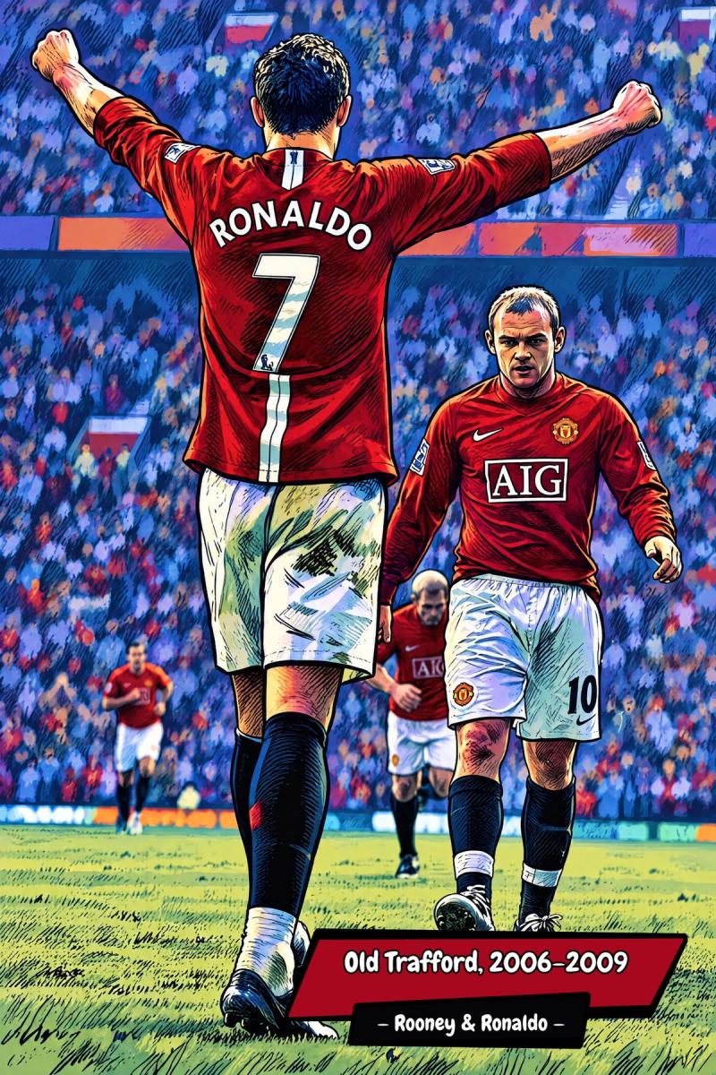 Rooney And Ronaldo — Comic Strip Canvas