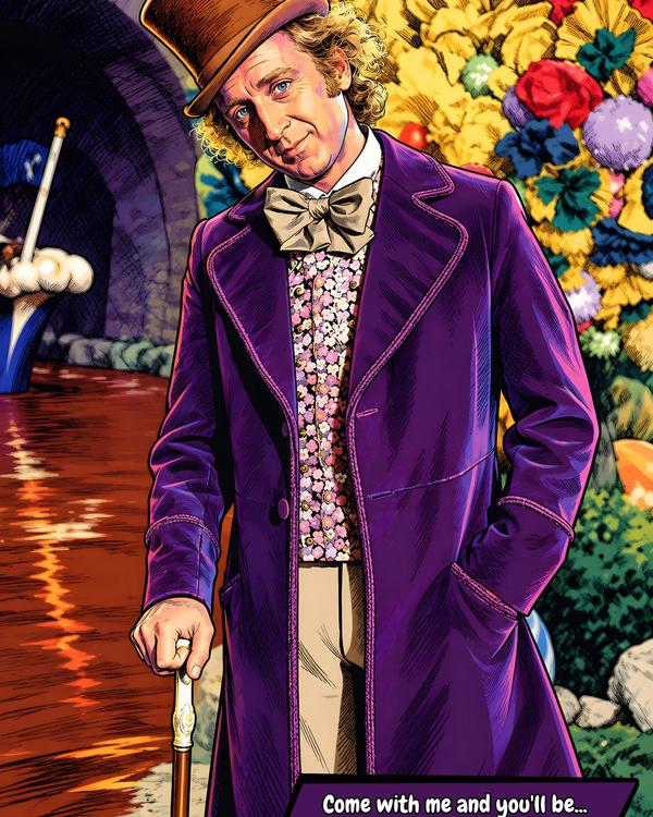 Willy Wonka — Comic Strip Canvas