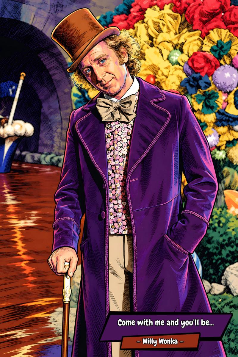 Willy Wonka — Comic Strip Canvas